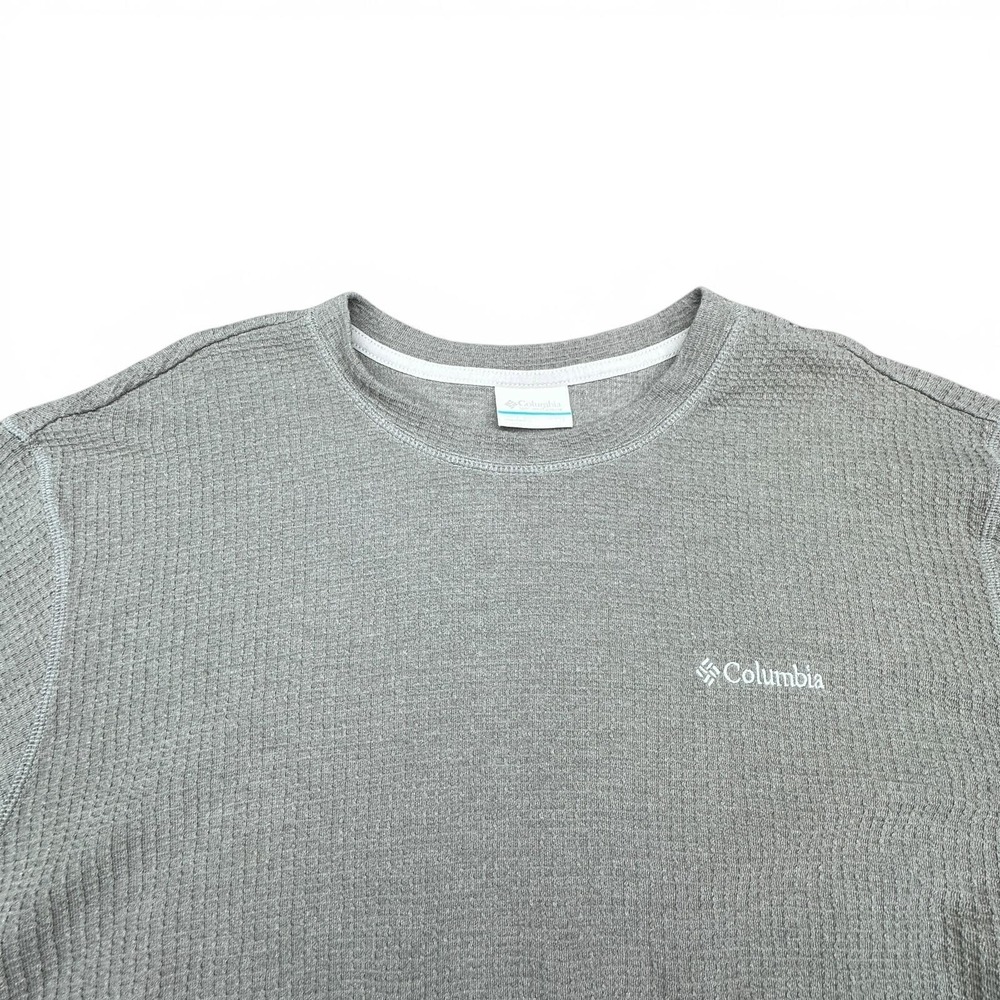 Columbia‎ Sweatshirt Mens XL Gray Thermal Knit Crewneck Pullover Long Sleeve